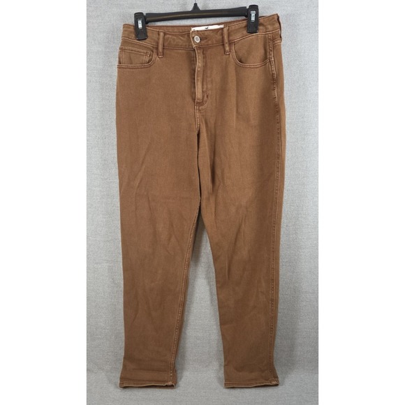 Hollister Denim - Hollister Curvy High Rise Mom Jean Brown 9R Vintage Stretch Tapered Leg Comfort